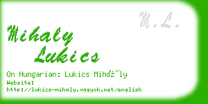 mihaly lukics business card